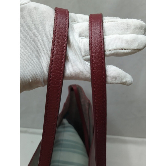 MCM Wandel Red Ruby Tan Leather Reversible Double Handle Shopper Tote Bag - Picture 7 of 16